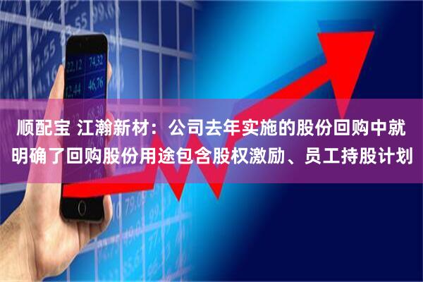 顺配宝 江瀚新材：公司去年实施的股份回购中就明确了回购股份用途包含股权激励、员工持股计划