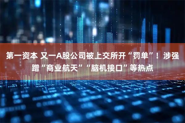 第一资本 又一A股公司被上交所开“罚单”！涉强蹭“商业航天”“脑机接口”等热点