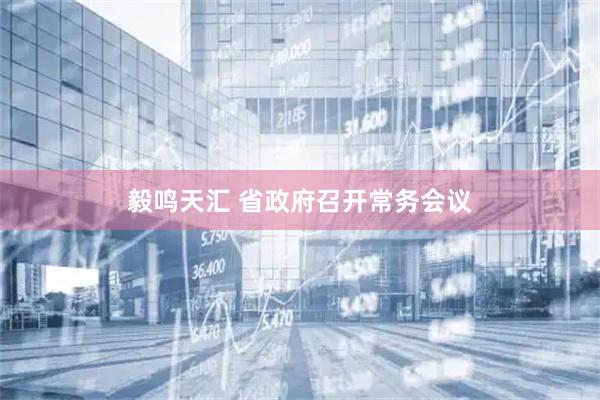 毅鸣天汇 省政府召开常务会议
