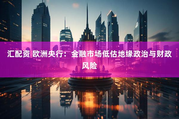 汇配资 欧洲央行：金融市场低估地缘政治与财政风险
